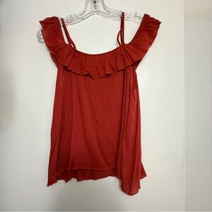 Sage the Label Ruffle Cold Shoulder Top – S